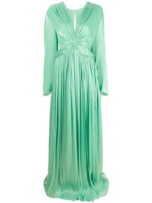 Costarellos cut-out pleated dress - Green