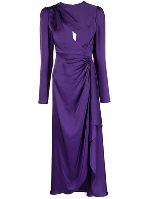 Costarellos draping detail evening dress - Purple