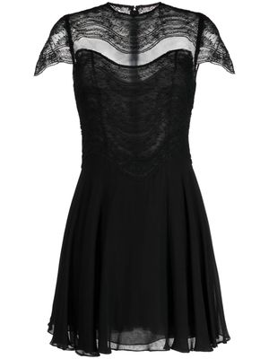 Costarellos Mangano silk georgette minidress - Black