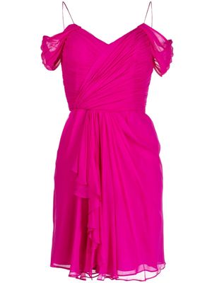 Costarellos Sandrelli silk georgette minidress - Pink