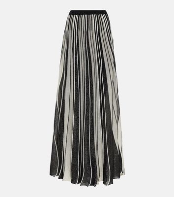 Costarellos Striped pleated maxi skirt