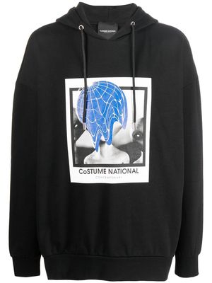 costume national contemporary graphic-print pullover hoodie - Black