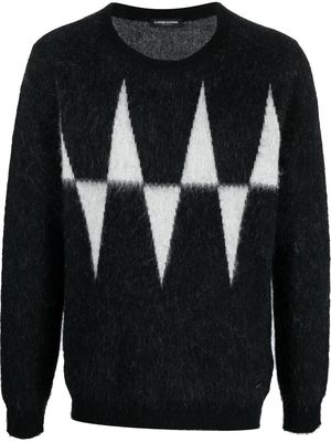 costume national contemporary intarsia-knit jumper - Black