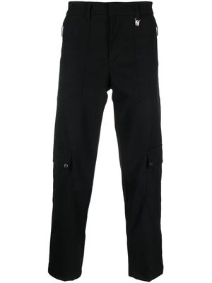 costume national contemporary logo-charm cargo trousers - Black