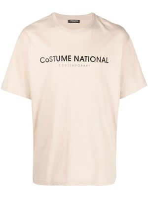 costume national contemporary logo-print detail T-shirt - Neutrals