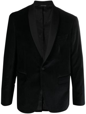 costume national contemporary single-breasted velvet blazer - Black