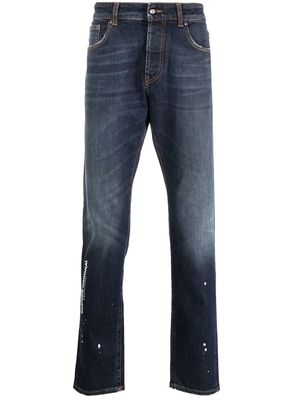 costume national contemporary slim-fit logo-print jeans - Blue