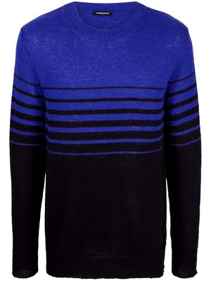 costume national contemporary striped knitted jumper - Blue