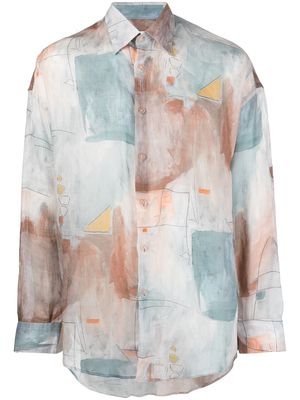 Costumein abstract-print long-sleeve shirt - Pink