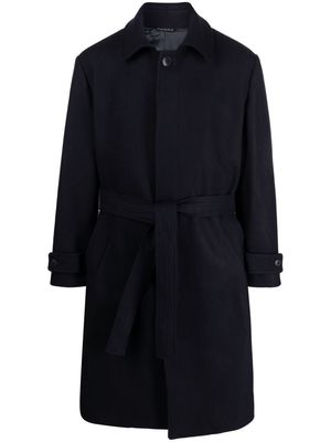 Costumein belted single-breasted wool coat - Blue