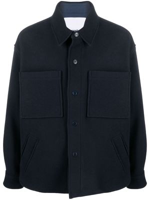 Costumein button-up wool shirt jacket - Blue