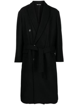 Costumein Christian belted virgin wool coat - Black