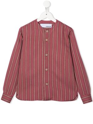 Costumein collarless striped shirt - Red