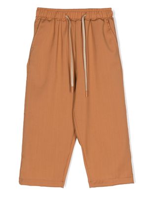 Costumein elasticated drawstring-waistband wool trousers - Brown