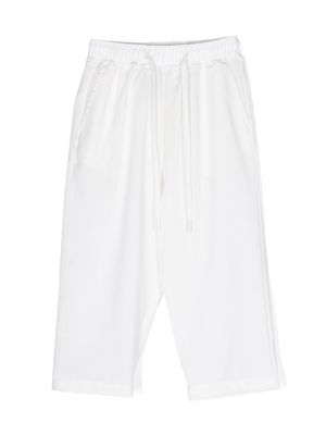 Costumein elasticated drawstring-waistband wool trousers - White