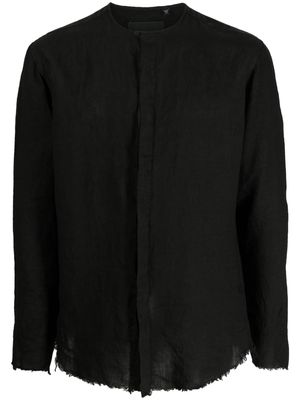 Costumein frayed-edge linen shirt - Black