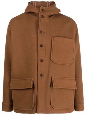 Costumein hooded wool-blend jacket - Brown
