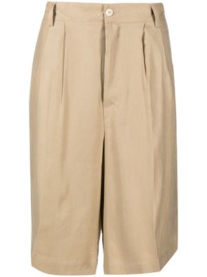 Costumein linen-textured bermuda shorts - Neutrals