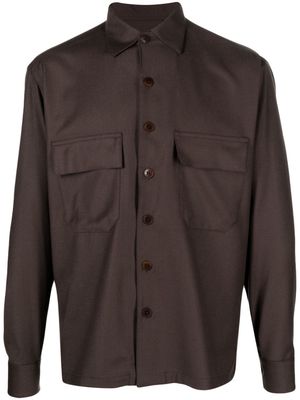 Costumein long-sleeve virgin-wool shirt - Brown
