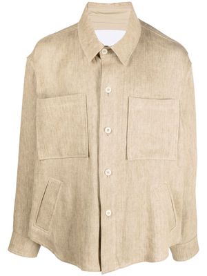 Costumein long-sleeved linen shirt jacket - Neutrals
