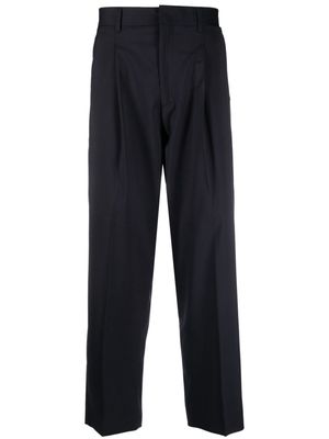 Costumein mid-rise straight-leg cropped trousers - Blue