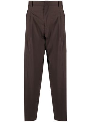 Costumein mid-rise straight-leg cropped trousers - Brown