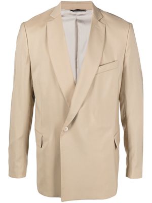 Costumein off-centre button wool blazer - Neutrals
