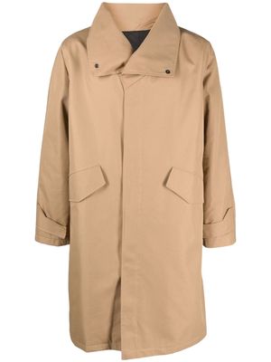 Costumein oversized-collar trench coat - Neutrals