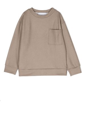 Costumein patch-pocket wool-blend sweatshirt - Neutrals