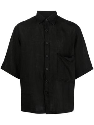 Costumein short-sleeve linen shirt - Black