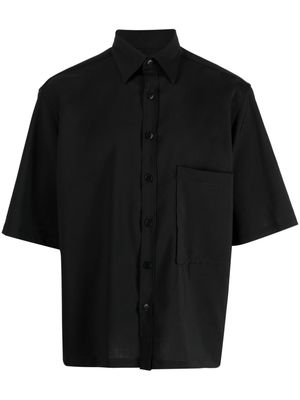 Costumein short-sleeved wool shirt - Black