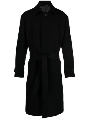 Costumein single-breasted virgin wool coat - Black