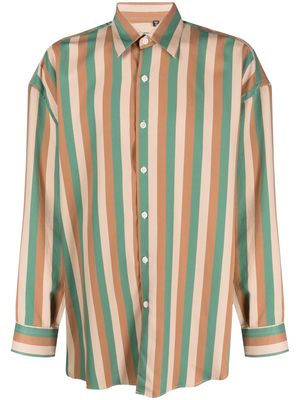 Costumein striped long-sleeve shirt - Brown