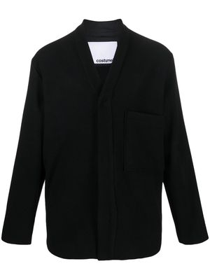 Costumein V-neck wool-blend shirt jacket - Black