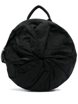 Côte&Ciel gathered gabardine-weave backpack - Black