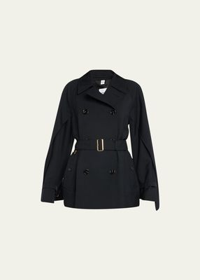 Cotness Belted Double-Breasted Trench Coat