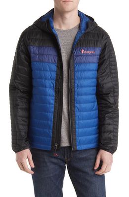 Cotopaxi Capa Hooded Puffer Jacket in Black And Pacific