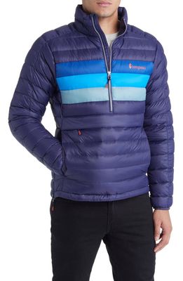 Cotopaxi Fuego Water Resistant 800 Fill Power Down Half Zip Jacket in Maritime Stripes