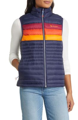 Cotopaxi Fuego Water Resistant Packable 800 Fill Power Down Vest in Maritime Rasberry