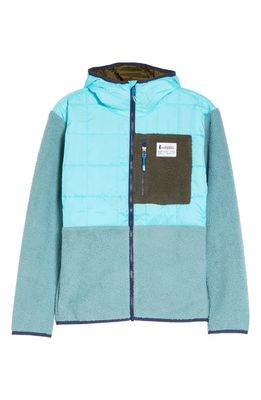 Cotopaxi Women's Trico Mixed Media Hooded Jacket in Blue Sky Bluegrass