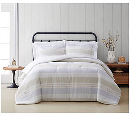 Cottage Classics Spa Stripe 3-Piece Full/Queen Comforter Set