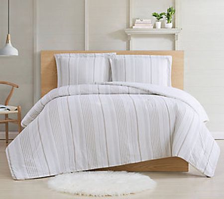 Cottage Classics Warm Hearth Stripe 3-Piece F/Q Comforter Set