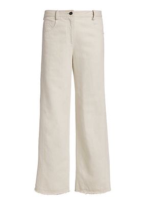 Cotton & Linen Wide-Leg Pants