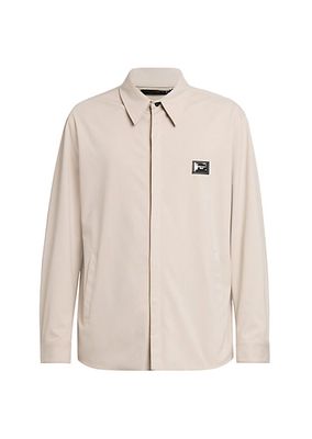 Cotton-Blend Button-Front Jacket