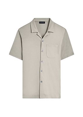 Cotton-Blend Camp Shirt
