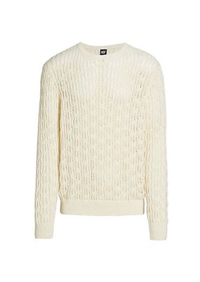 Cotton-Blend Open-Knit Sweater