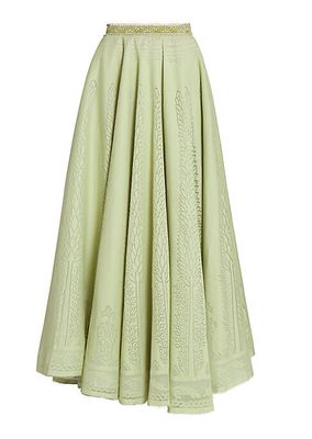 Cotton-Blend Pointelle Maxi Skirt