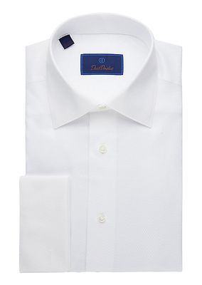 Cotton Box Print Long-Sleeve Dress Shirt