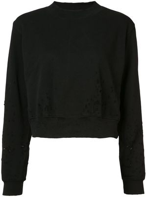 Cotton Citizen distressed cropped sweater - Black