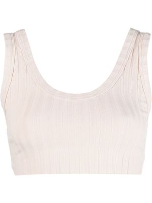 Cotton Citizen ribbed cropped knitted top - Neutrals
